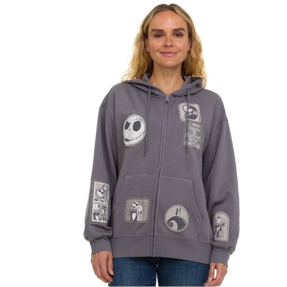 Disney nightmare before Christmas patch zip up sweater